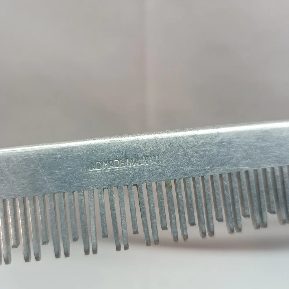 Vintage Tip Top Aluminum Rat Tail Comb Handmade in Japan Metal Hair Styling Tool